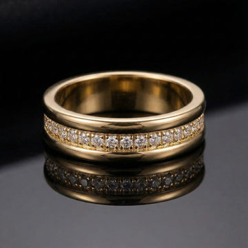 Luxury Gold-Plated Inlaid Zircon Eternity Ring